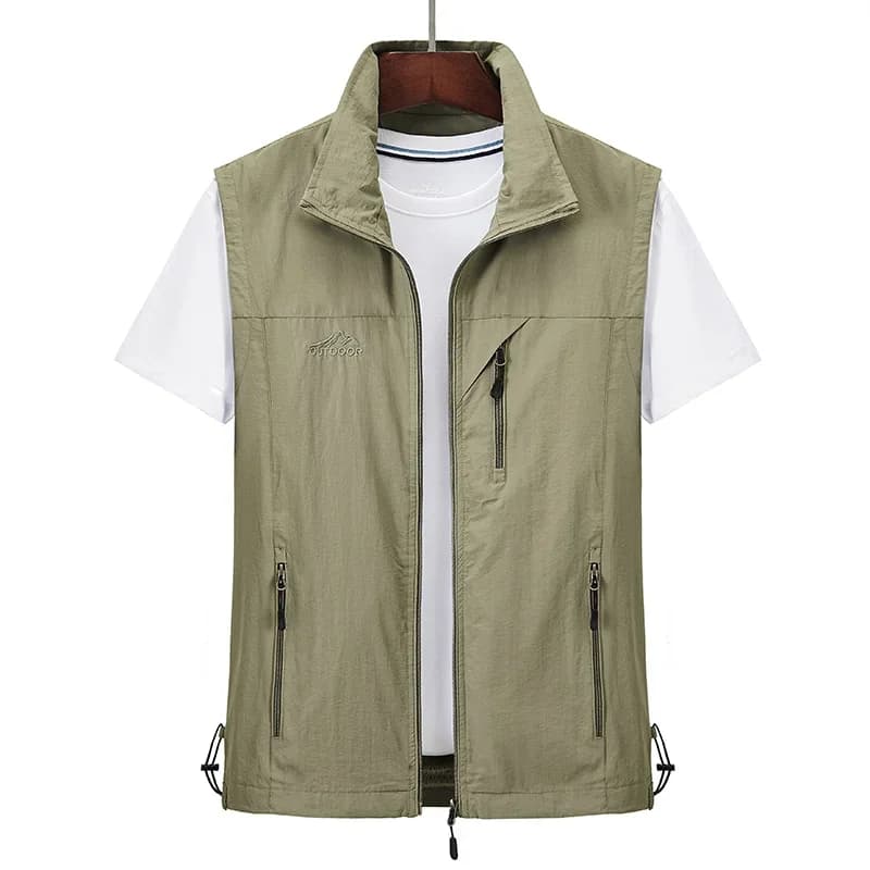 Gilet homme extérieur 2025 multi-poches pêche randonnée - Imperméable respirant grandes tailles 7XL