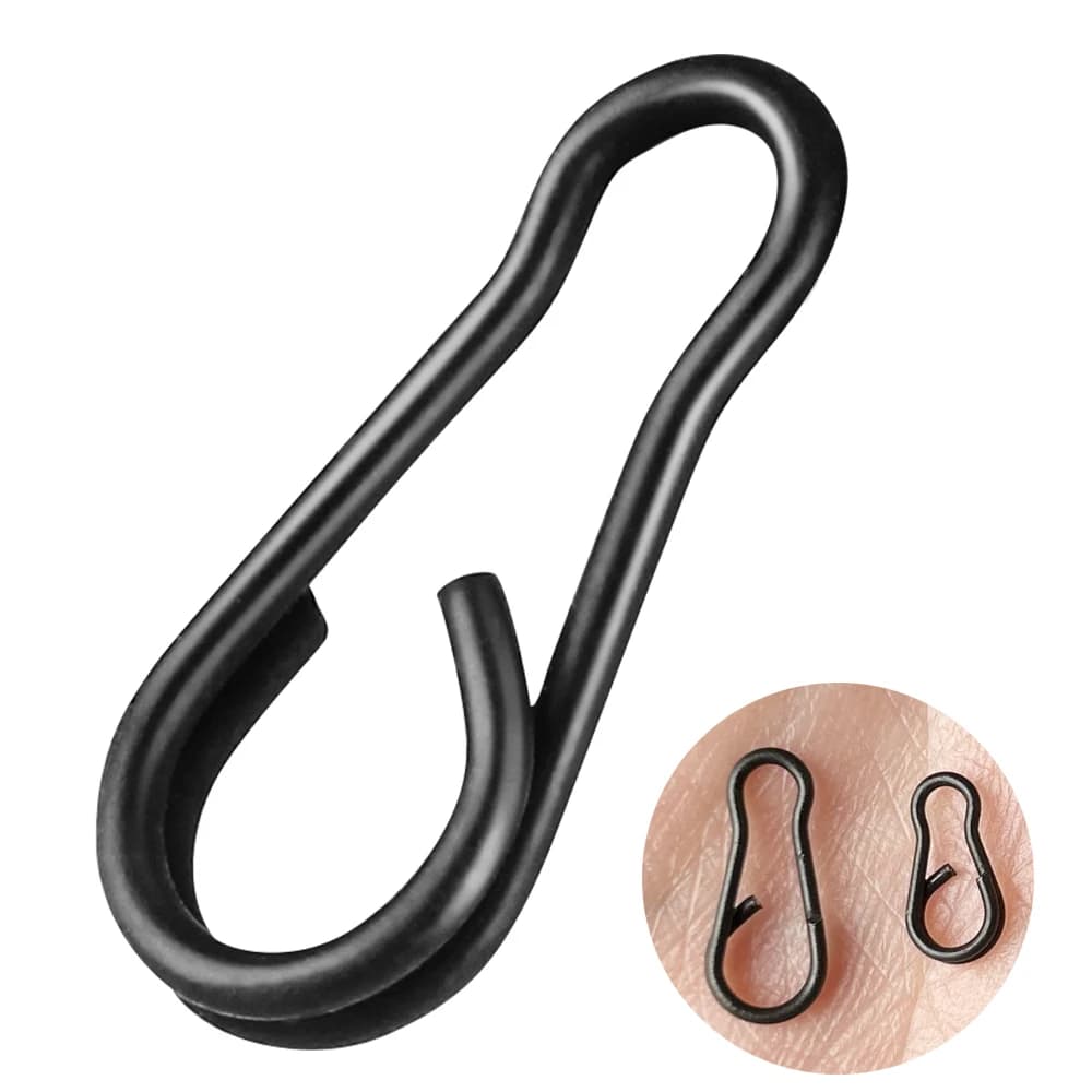 40 clips rapides pour pêche à la carpe - Mousquetons duo lock en acier inox pour montages rapides