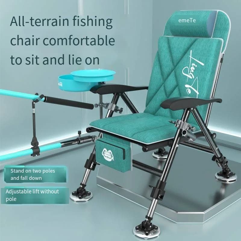 Chaise pêche européenne 2024 design anti-gravité - Siège pliant acier épaissi pour pêche eau douce
