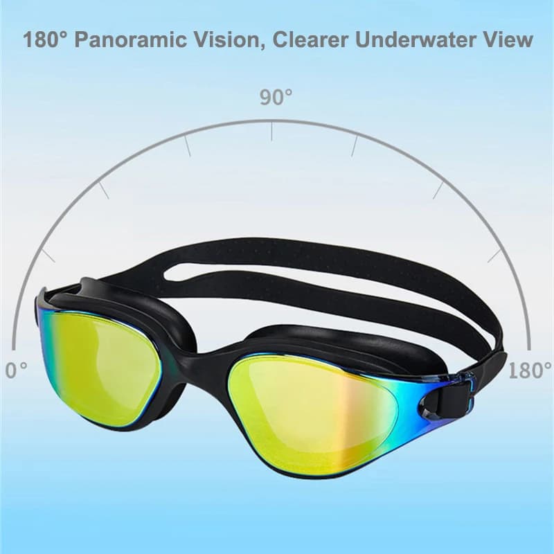 Lunettes de natation adultes polarisées protection UV anti-buée vision large piscine professionnelles