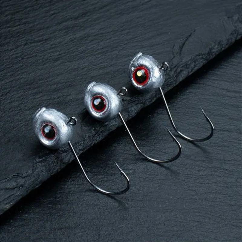 Têtes plombées jig head fishing avec hameçon Mustad pour pêche aux leurres souples et soft worms
