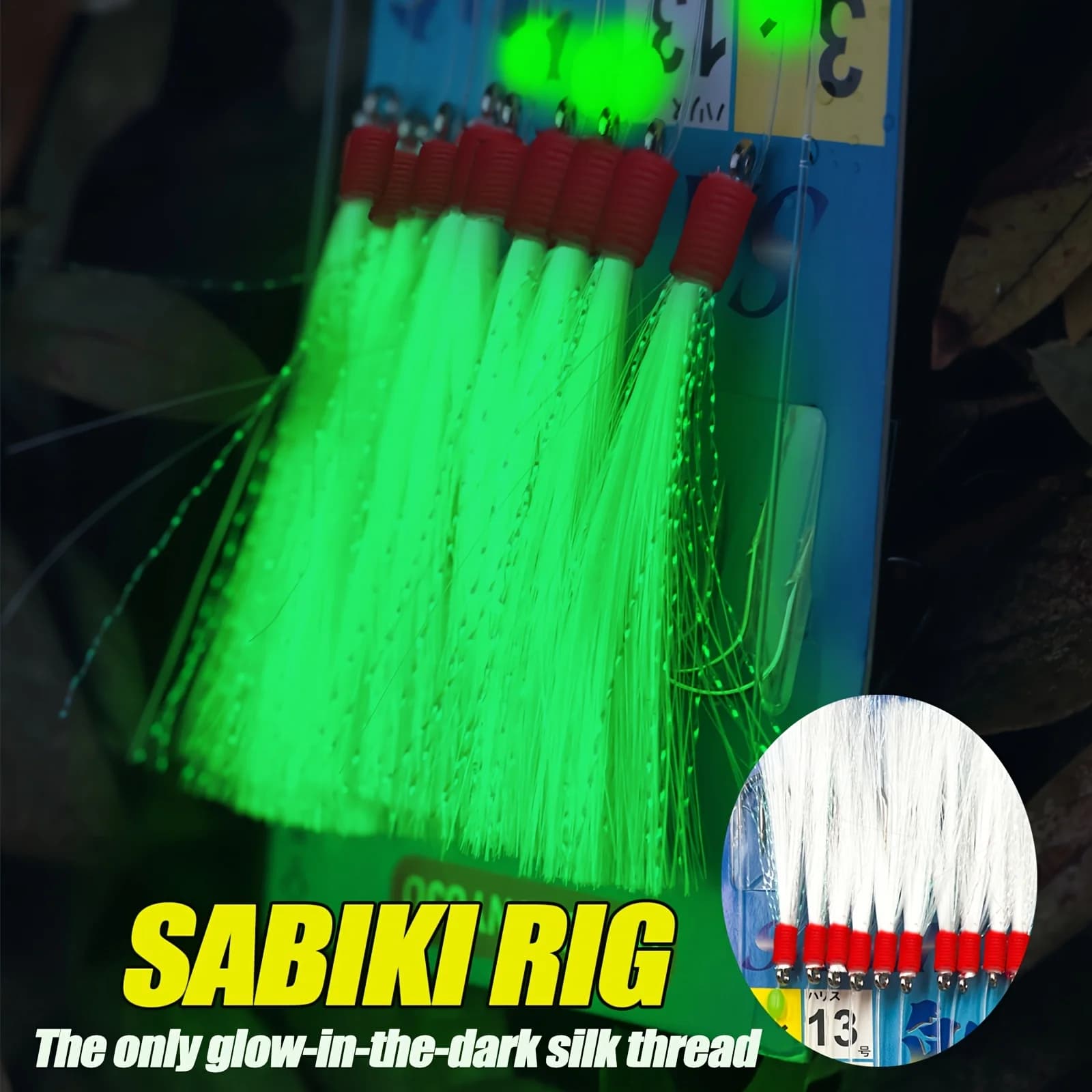 Kit de pêche Sabiki Takbas 10 hêches appâts, leurres maquereau mer et eau douce, matériel de pêche durable