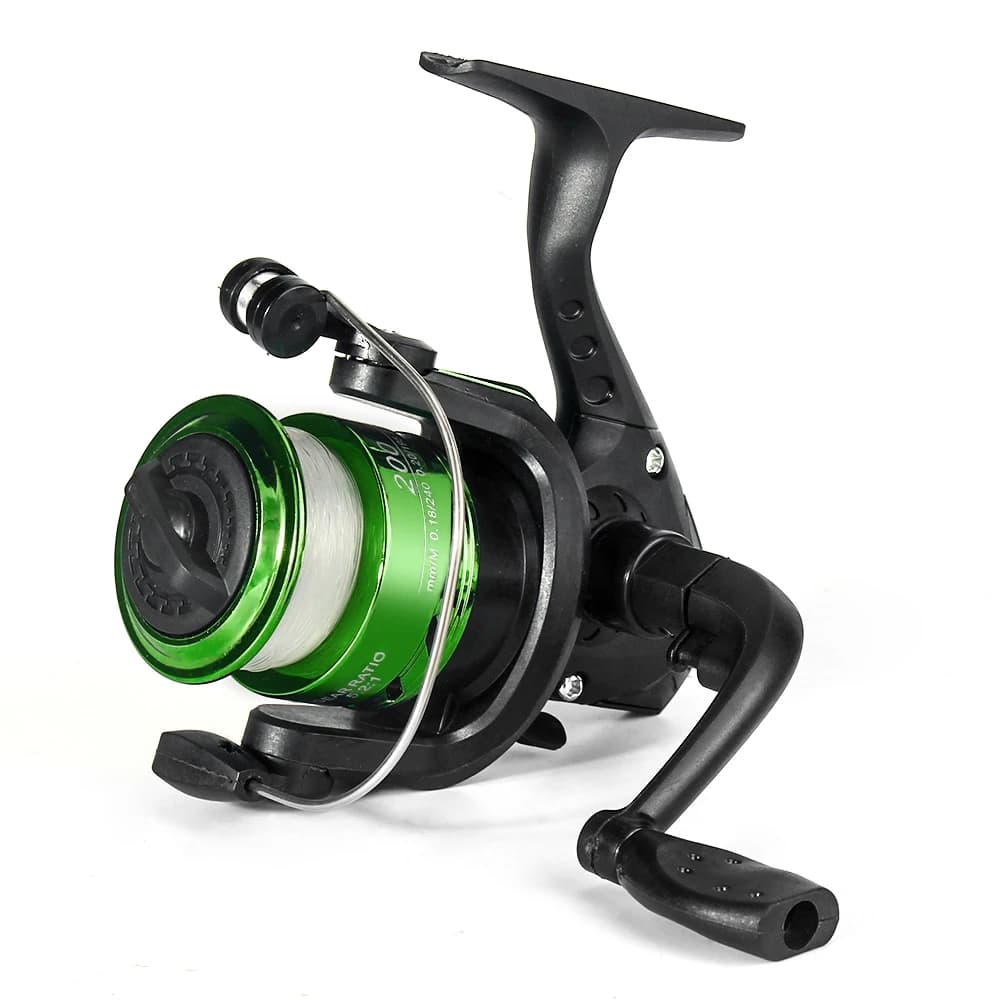 Moulinet de pêche spinning DNDYUJU 5.2:1 avec bobine, leurre et ligne de pêche inclus pour le casting