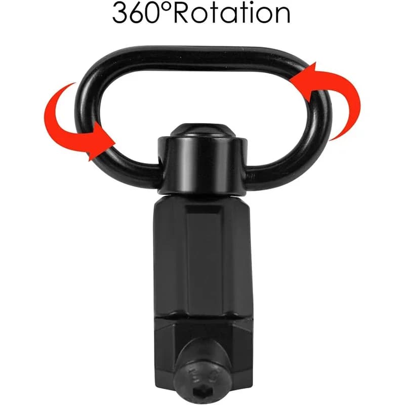 Adaptateur QD Sling Swivel 360° 1.25 pouce avec bouton-poussoir pour sangle d'épaule de chasse