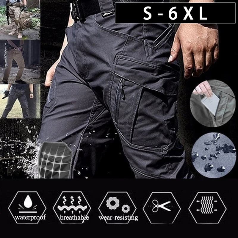 Pantalon tactique armée multi-poches taille 6XL pêche randonnée - Cargo militaire homme plus size
