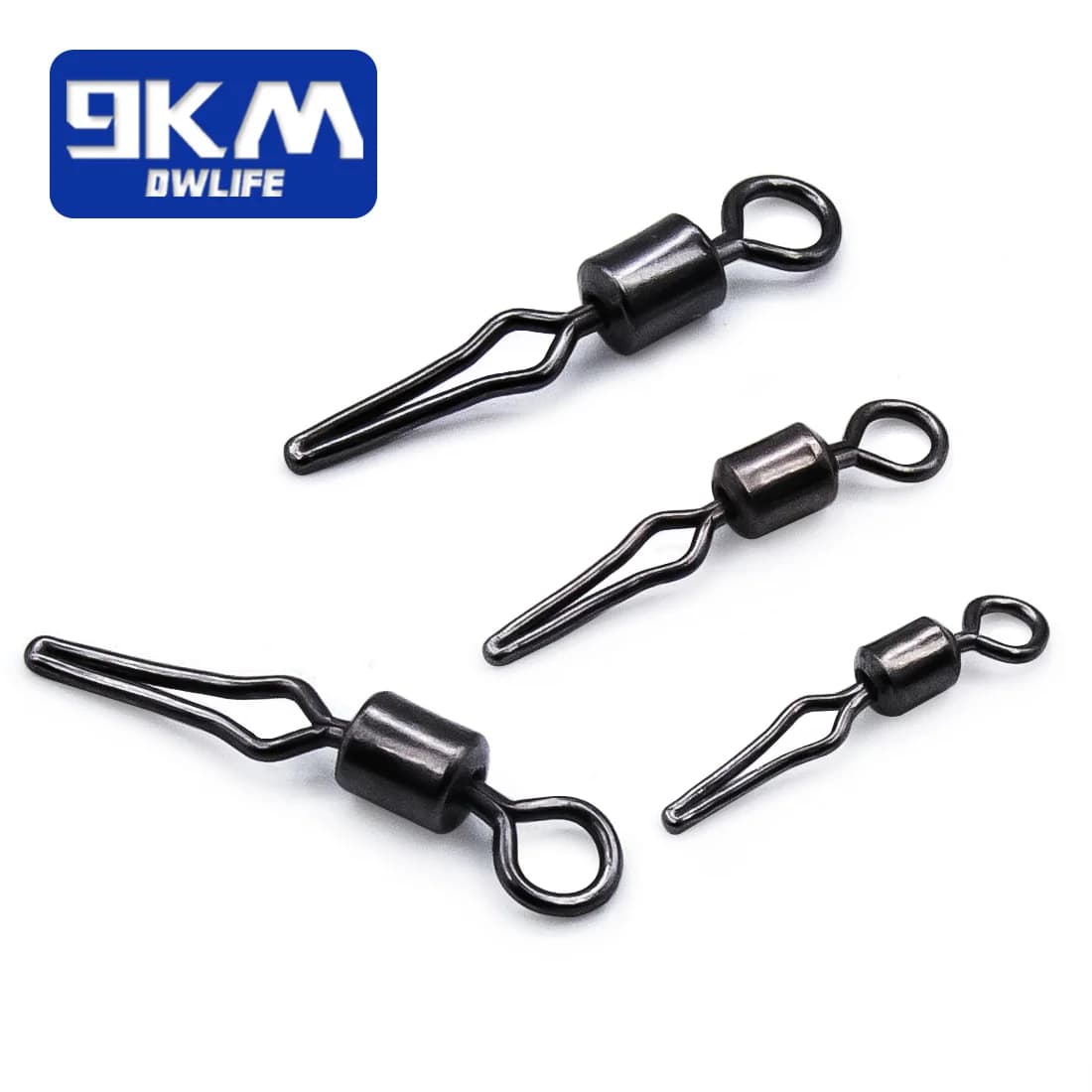 Émerillons roulants 50-100pcs avec mousquetons pour pêche en mer - Connexion rapide ligne