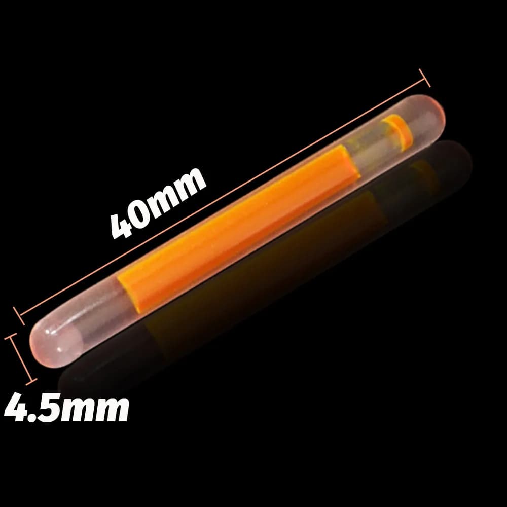 10 bâtons luminescents fluo 4.5x40mm pour flotteurs de pêche lumière nocturne brillante