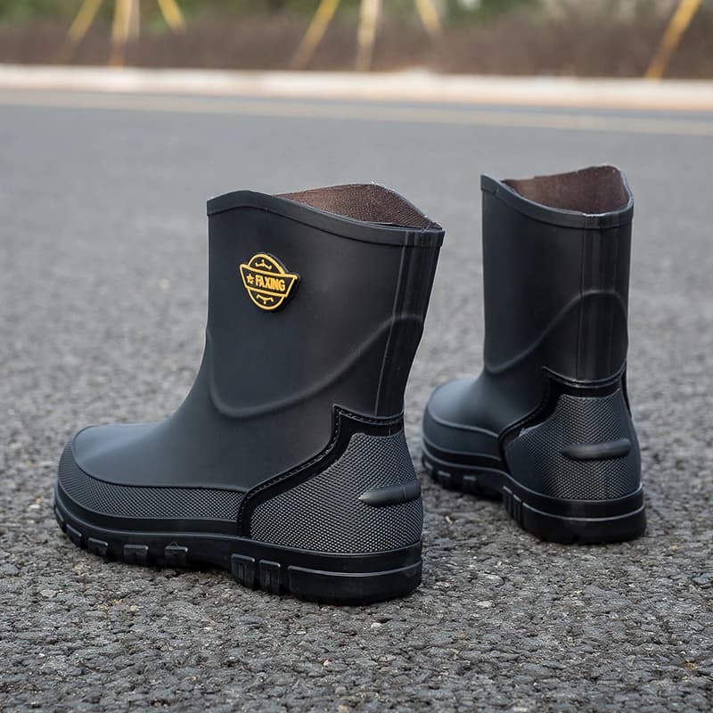 Bottes mi-mollet pêche homme imperméables antidérapantes semelles épaisses résistantes douces