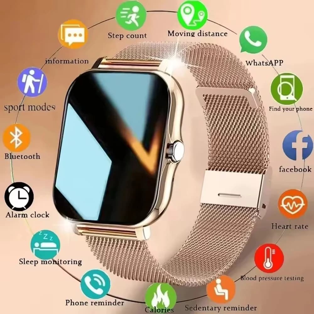 Smartwatch 1.83" écran HD avec appels Bluetooth et monitoring santé - Idée cadeau pêcheur