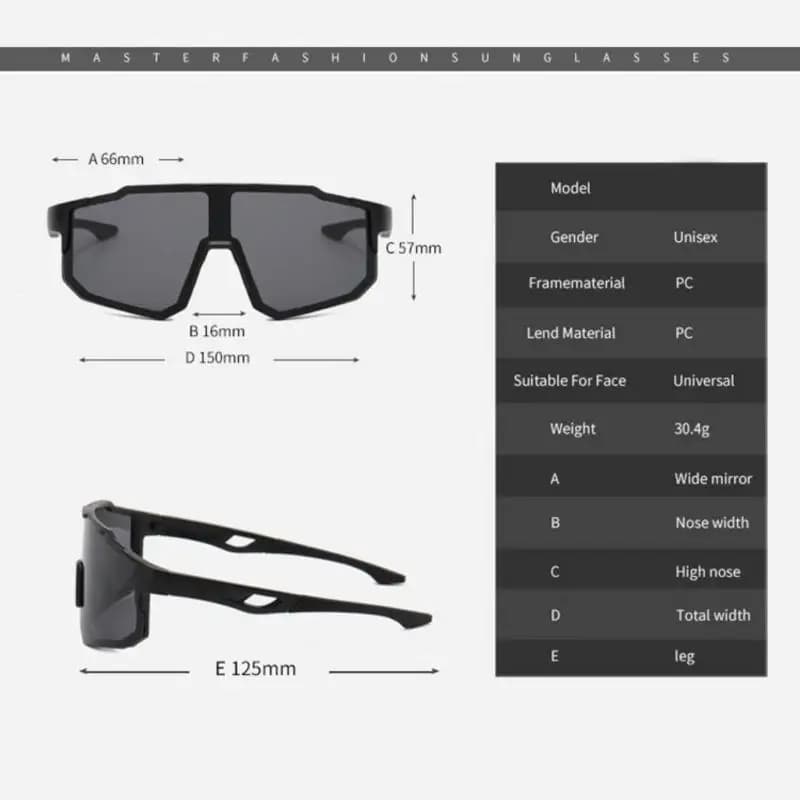 Lunettes de sport design fashion pour vélo montagne pêche ski hommes femmes protection UV400 anti-vent