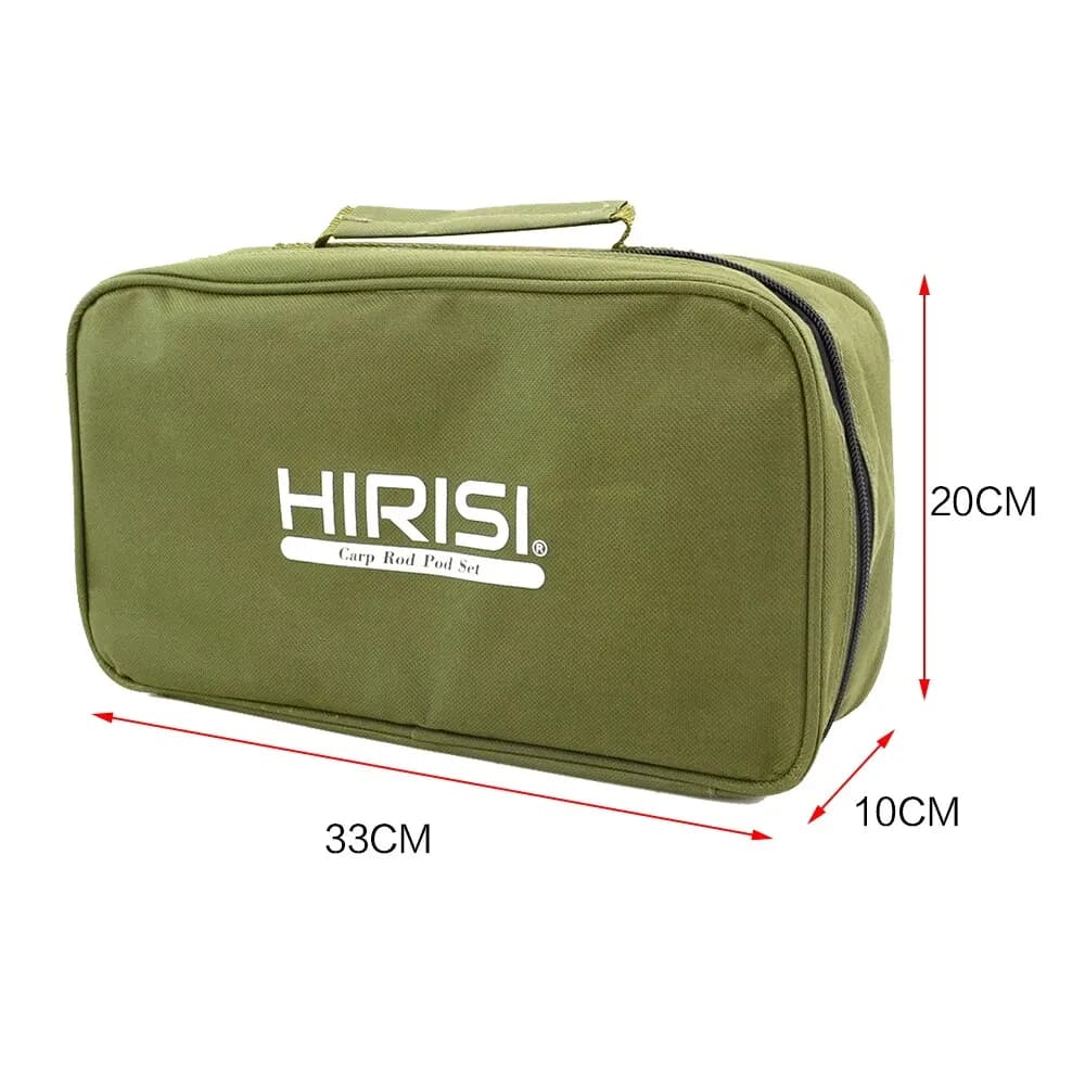 Sac de pêche carpiste Hirisi avec buzz bar, rod pod et piquets, 20x33x10cm étanche et transportable