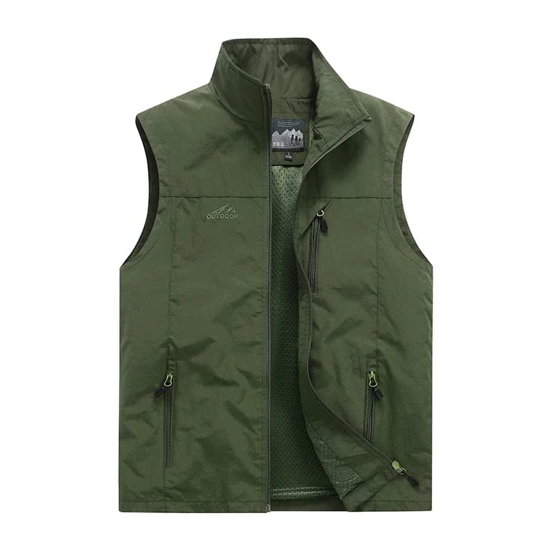 Gilet montagne camping homme qualité supérieure - Veste coupe-vent respirante confortable automne printemps