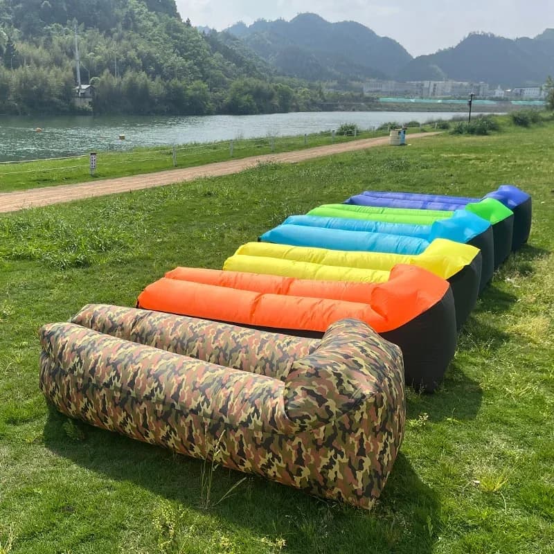 Canapé gonflable rapide air lounger pour camping plage pêche pique-nique lit paresseux portable pliable
