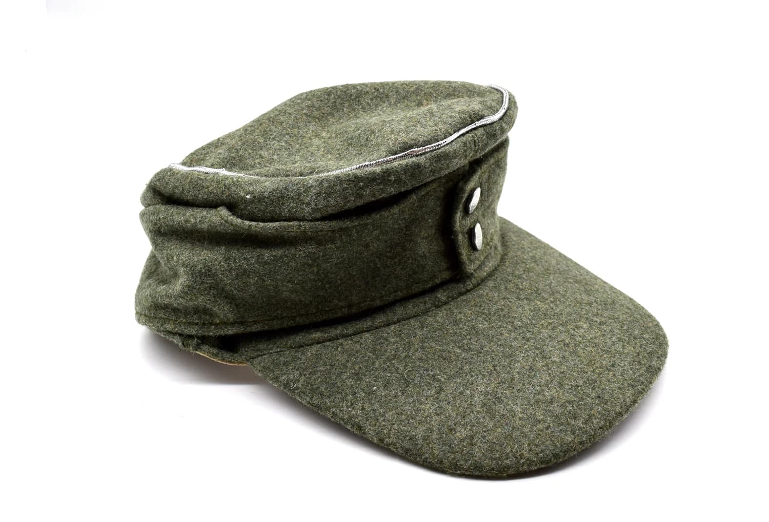 Casquette militaire allemande M43 officier laine pêche reenactment vert field panzer authentique