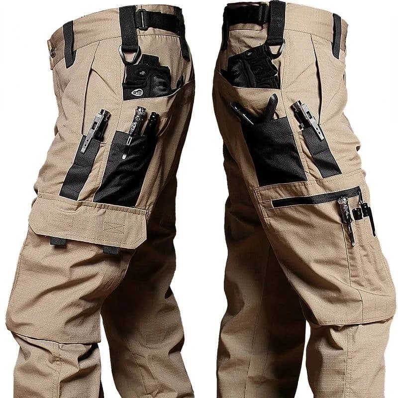 Pantalon cargo pêche noir camouflage imperméable ripstop multi-poches pour homme extérieur