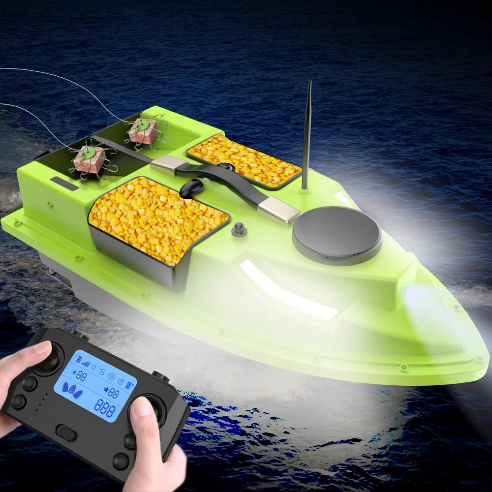 LOKEEVAN D19 Remote Controlled Bait Boat with GPS,600M RC Night Boat LED Fishing