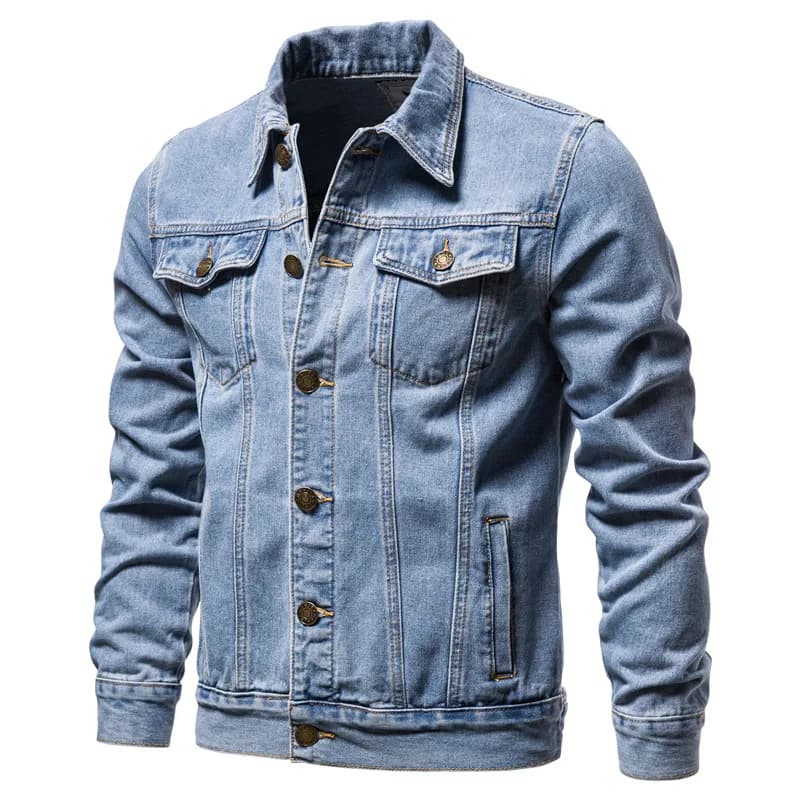 Veste jeans décontractée homme automne 2026 style jeune et polyvalent pour loisirs pêche
