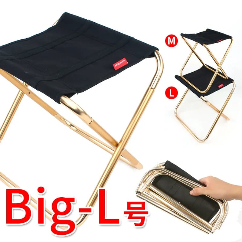 Tabouret pliant grand format aluminium 7075 portable barbecue pêche camping randonnée