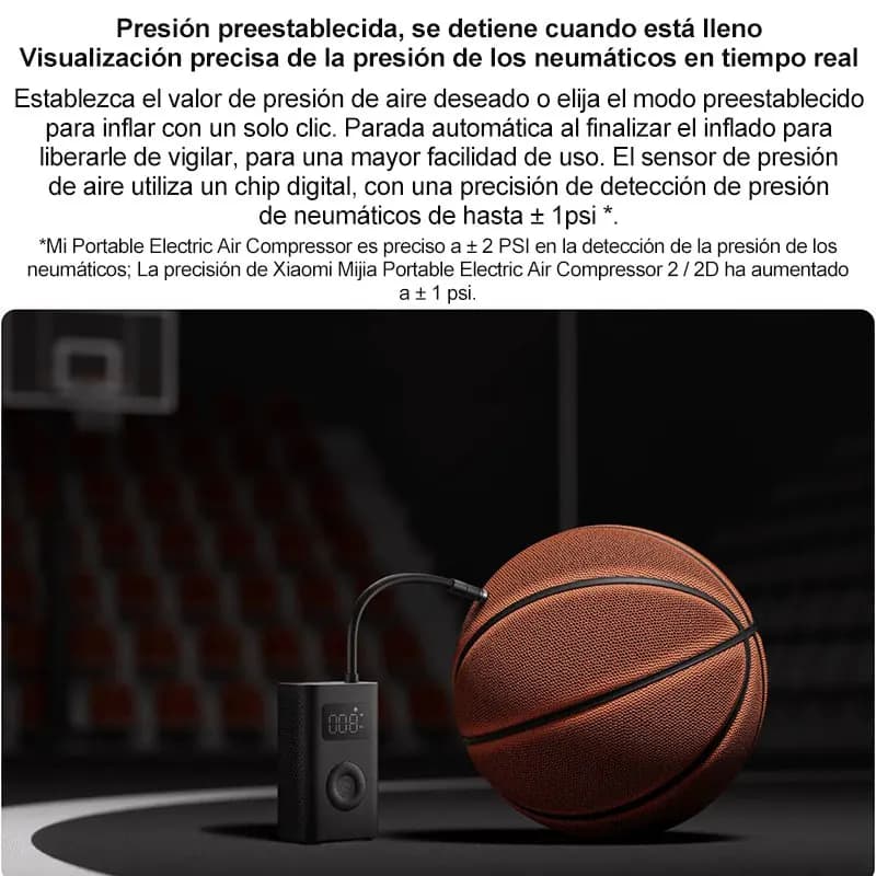 Compresseur électrique portable Xiaomi Mijia 2/2D - Détection pression pneus smart pour vélo et accessoires