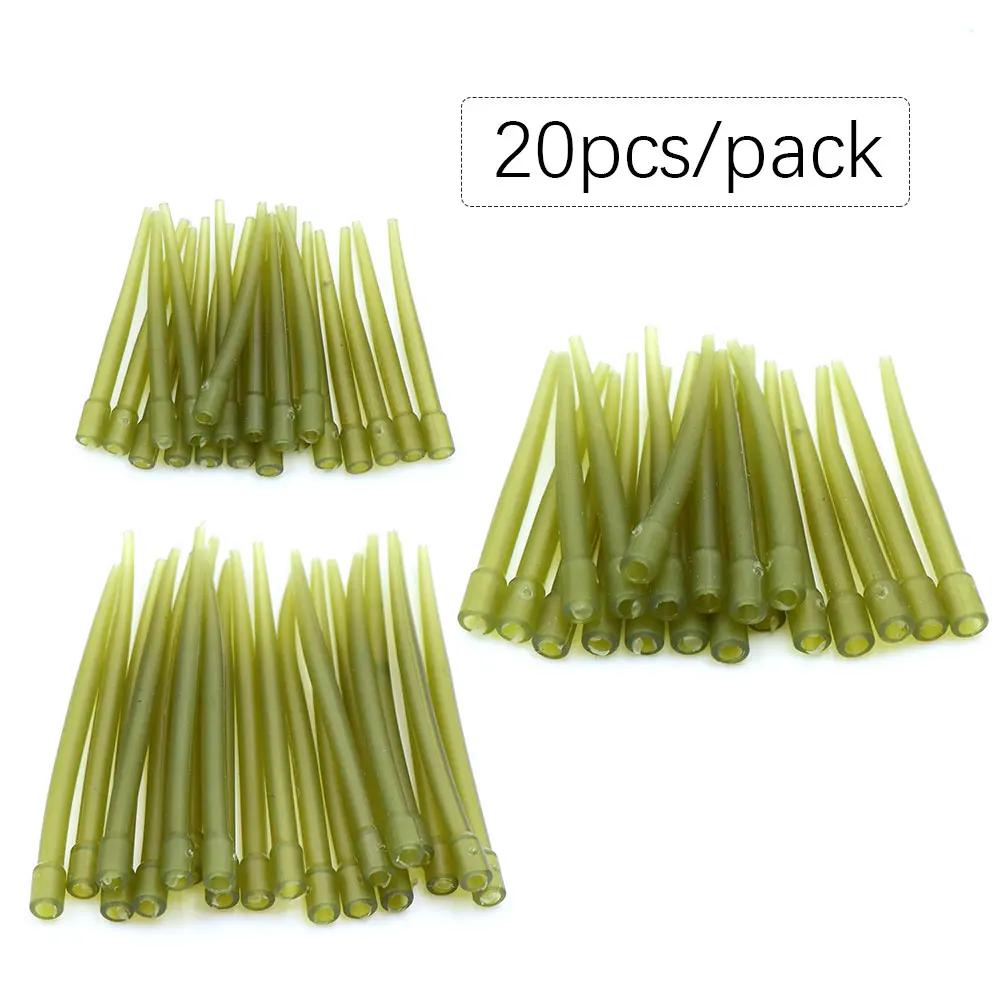 20 pièces accessoires pêche carpe anti-enchevêtrement manchon caoutchouc montage cheveu