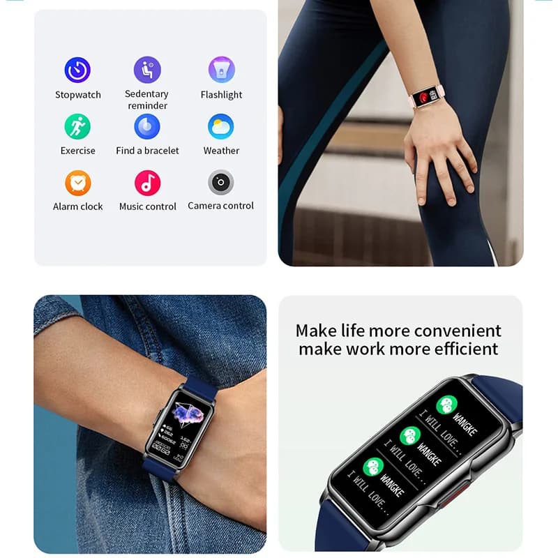 Bracelet connecté homme femme - Suivi cardiaque, oxymétrie, étanche, sport + cadeau - Compatible Android iOS