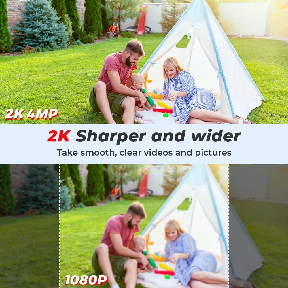 Caméra surveillance wifi PTZ 4MP 2K auto tracking vision nuit détection humaine enregistrement 24/7 ICSEE