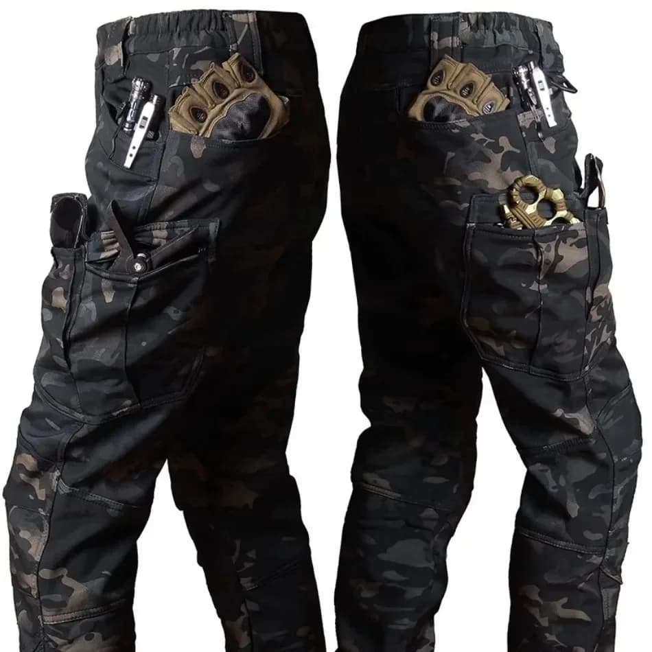 Pantalon tactique hiver homme peau de requin - imperméable et coupe-vent pour pêche hivernale