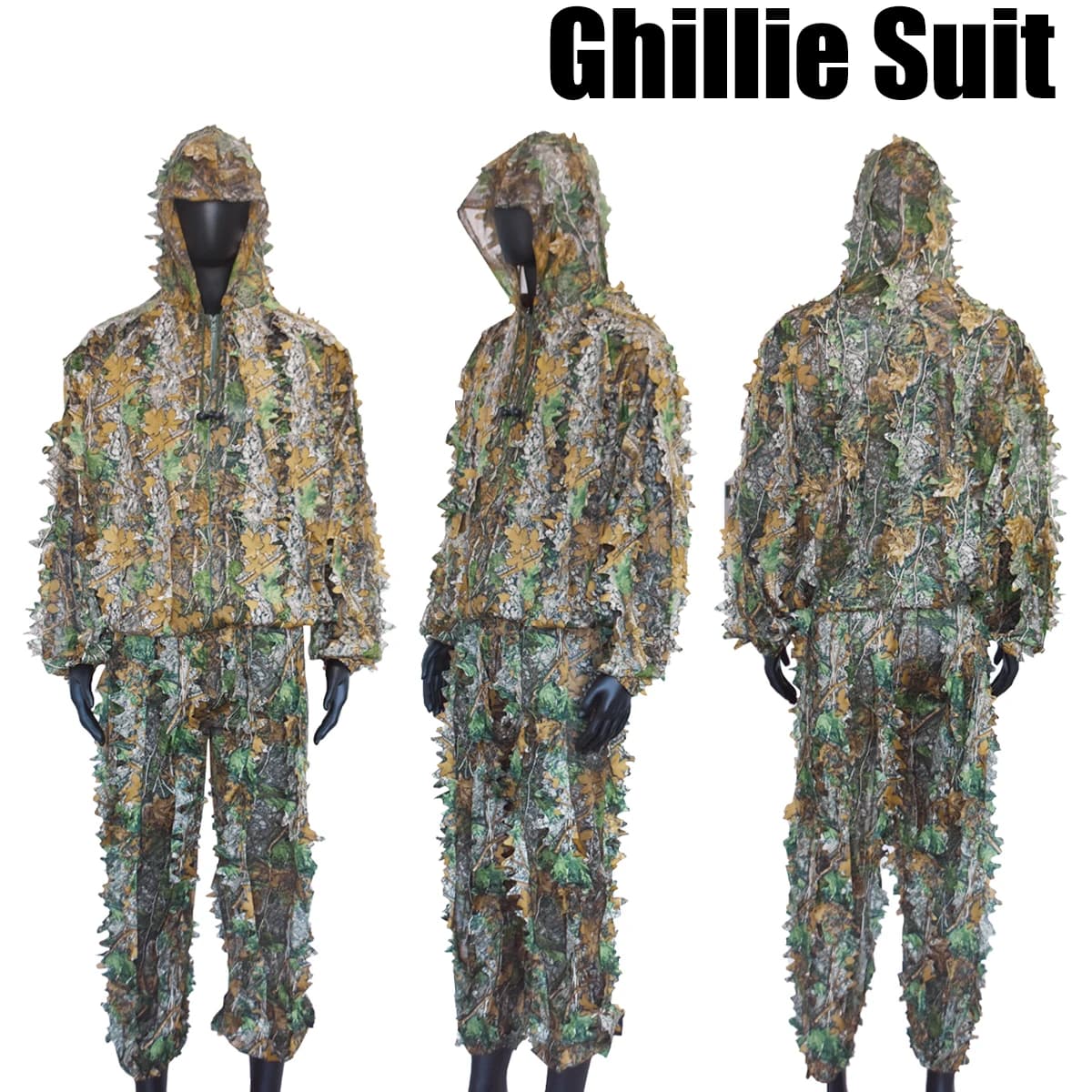 Tenue camouflage jungle bionique 3D pour pêche tropicale - Combinaison tactique complète respirante