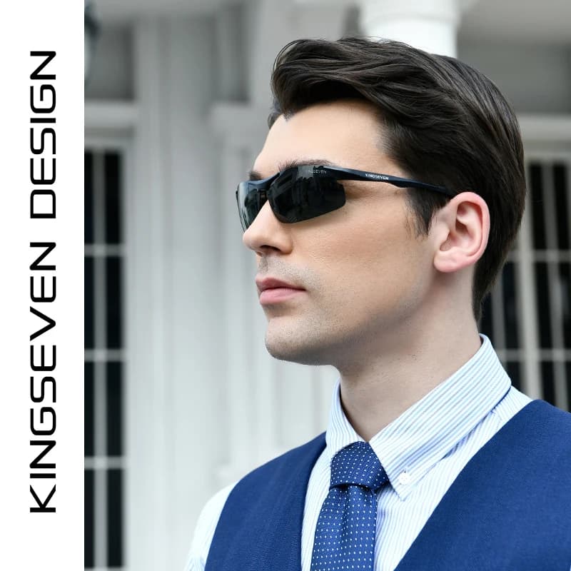 Lunettes de soleil polarisées KINGSEVEN pour pêche en mer - Verres miroir aluminium aviation qualité premium