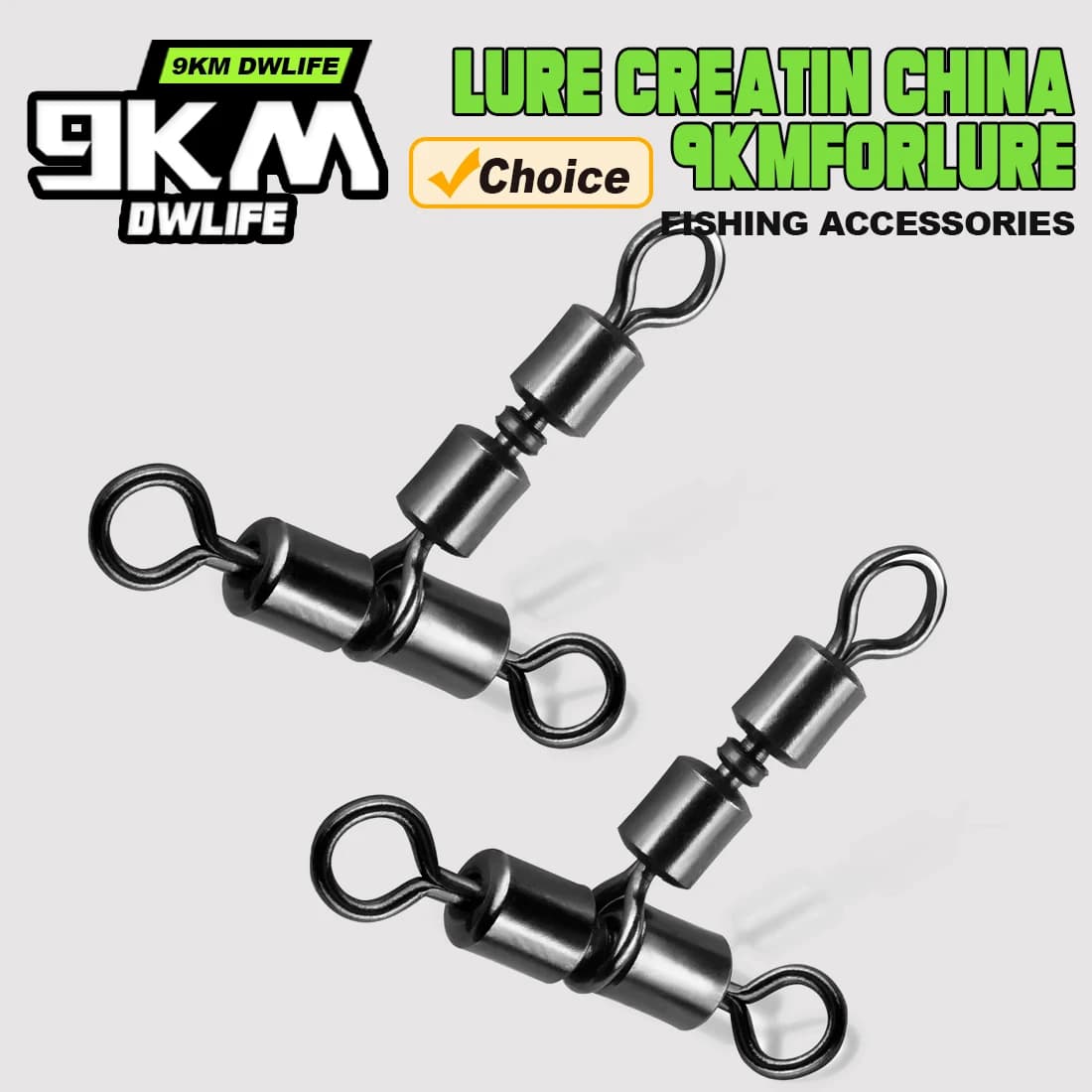 3 Way Fishing Swivels 15-30Pcs - Double Rolling Swivels T-Shape Triple pour Pêche en Mer et Rivière