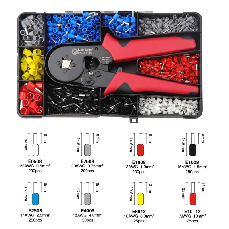 Pince à sertir HSC8 6-4/6-6 pour embouts de câbles et réparation circuits électriques pêche