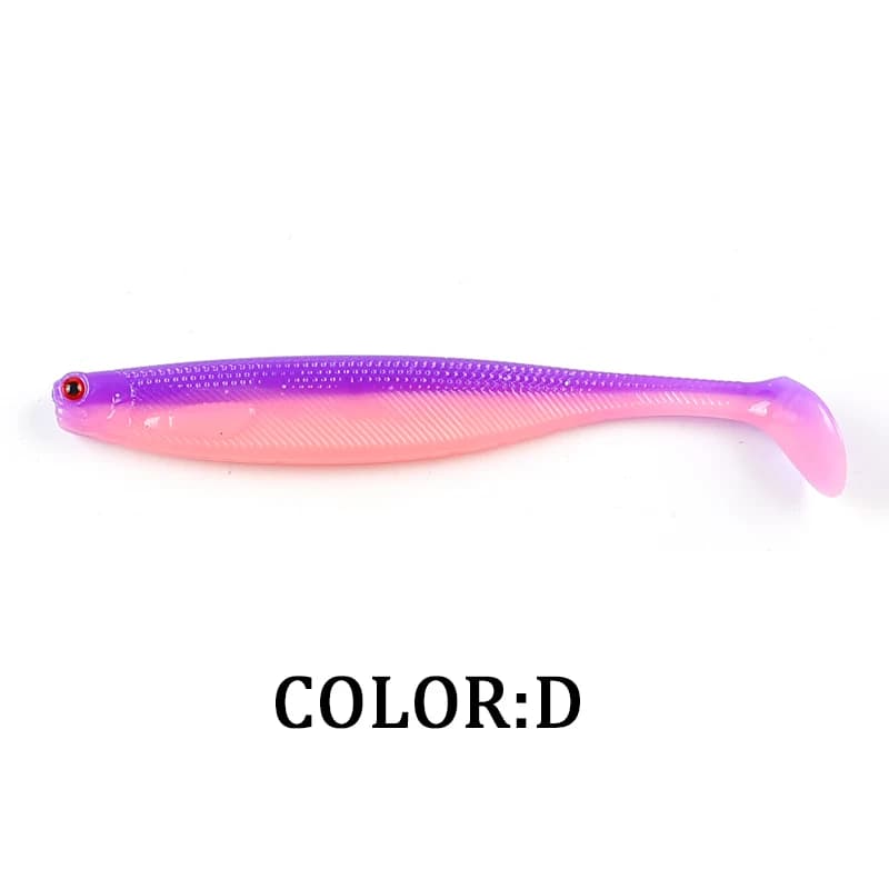 Leurre souple ShadTeez T-tail 3D yeux pour brochet sandre et carnassiers - 50mm 70mm 100mm