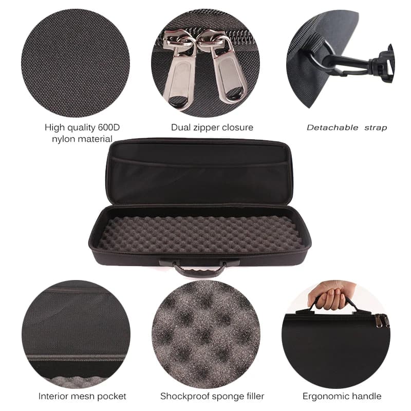 Sac de transport EVA pour canne et moulinet JSFUN - Étui anti-choc portable avec sangle pour pêche nomade