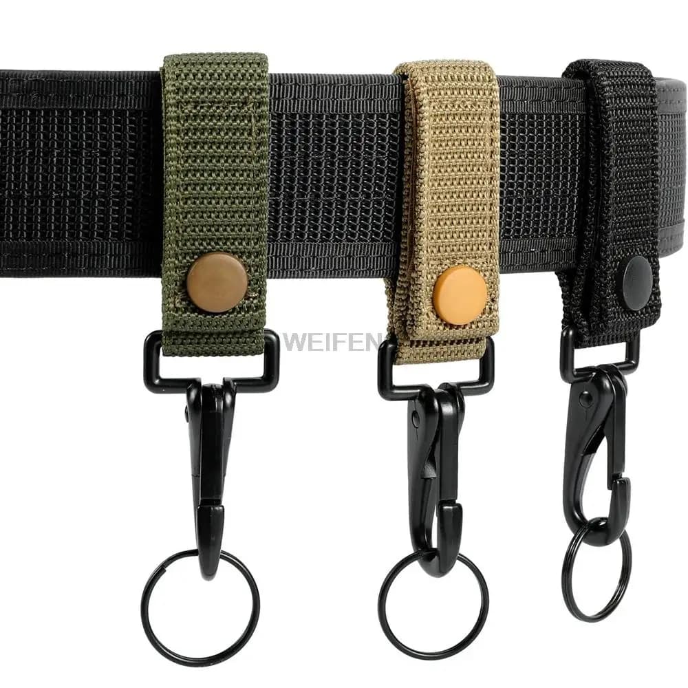 Porte-clés tactique MOLLE anneau mousqueton nylon ceinture porte-clés accroche pêche extérieur