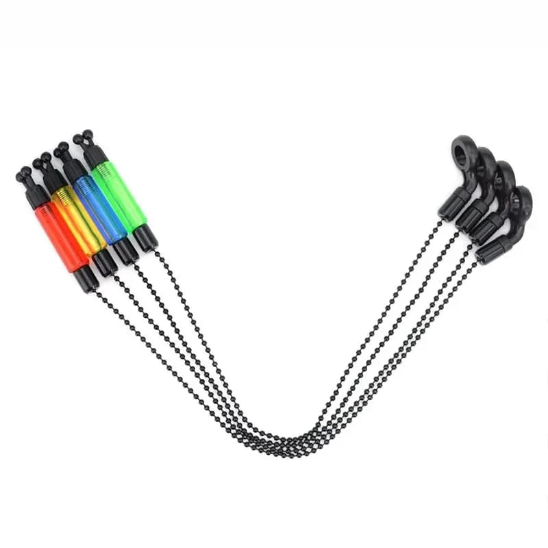Alarme de touche pêche carpe avec swinger chaîne acier aluminium - indicateur morsure 4 couleurs
