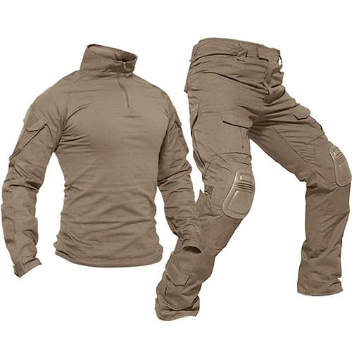 Ensemble entraînement camouflage grenouille randonnée chasse pêche vêtements tactiques avec protections coudes genoux