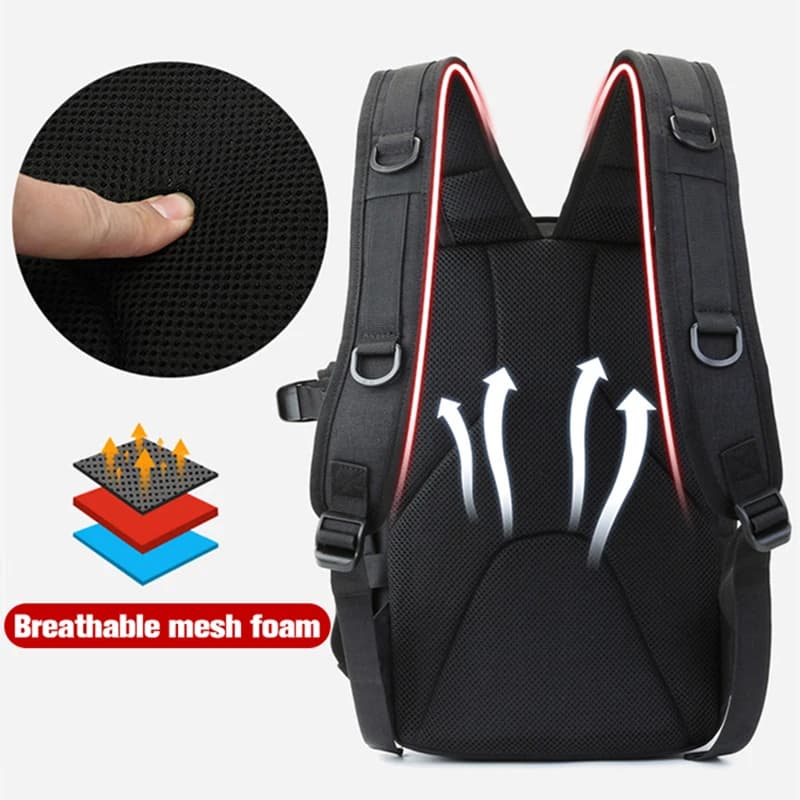 Grand sac à dos tactique pour matériel de pêche avec porte-canne et porte-gourde poches multiples pêcheurs