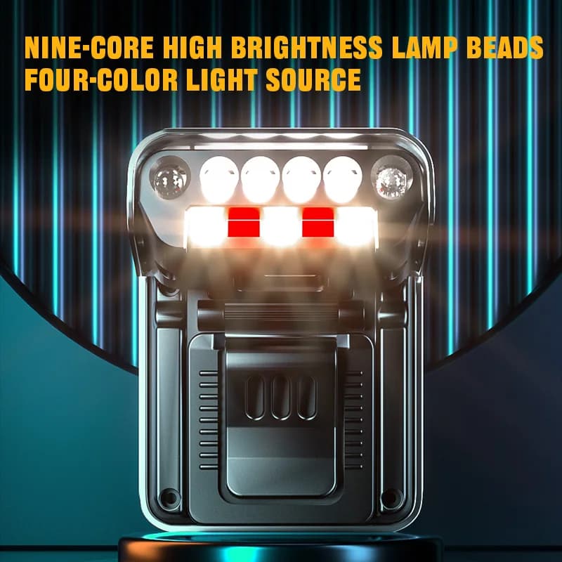 Lampe frontale Warsun M19 longue portée rechargeable Type-C pour pêche extérieure et activités nocturnes