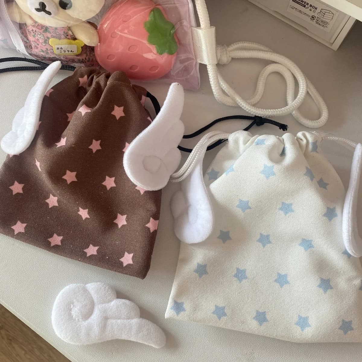Sac à cordon étoilé motif fashion - Cosmetiques accessoires pêche - Toile anti-poussière portable