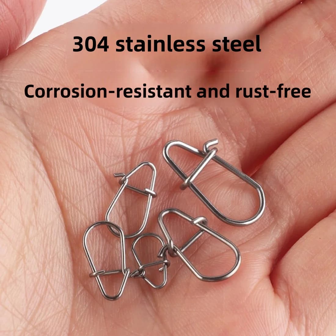 50 clips rapides en acier inoxydable pour raccords de pêche mer et eau douce