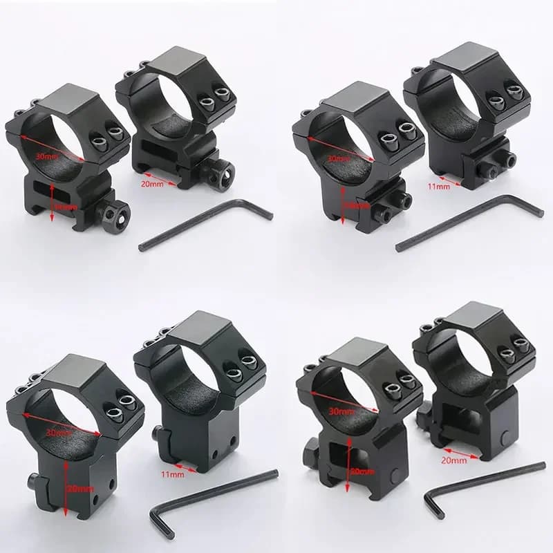 2 anneaux de montage pour lunette de pêche 25.4mm à 35mm - Compatible rail Picatinny