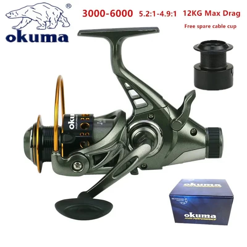 Moulinet pêche OKUMA frein double release avant arrière 12kg drag pêche mer 4.9:1 haute vitesse 3000 6000