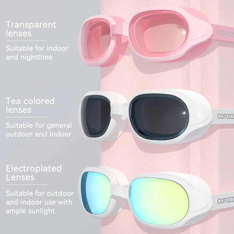 Lunettes de natation professionnelles COPOZZ anti-buée avec correction -1.5 à -7 pour adultes
