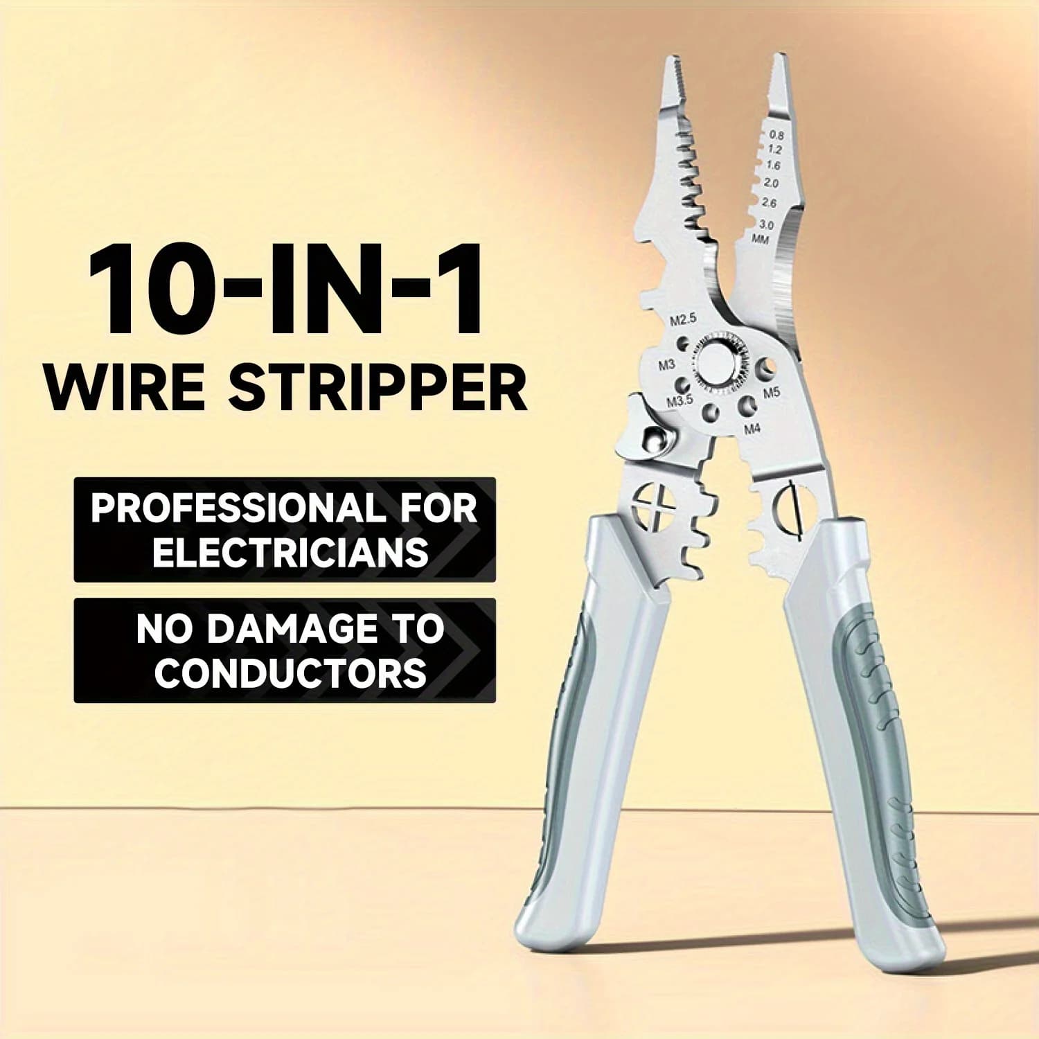 Pince électricien 6-en-1 multifonction - Dénudeuse, coupe-câble et pince à sertir combinées