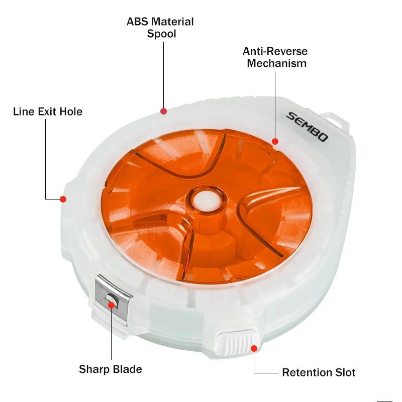 Boîte rangement fil pêche ZUKIBO carbone : plateau enrouleur anti-retour pour accessoires et outils de pêche