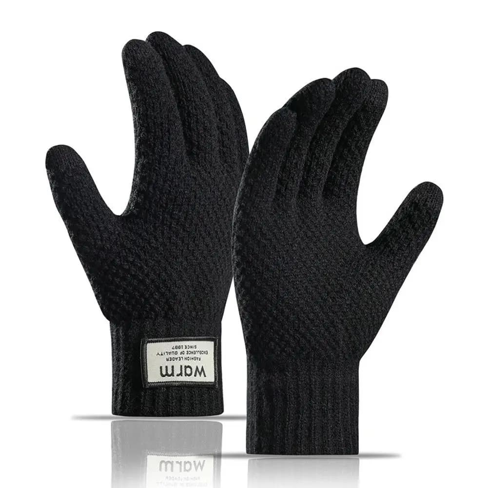 Gants hiver thermiques hommes épais doublés polaire anti-dérapants écran tactile coupe-vent vélo