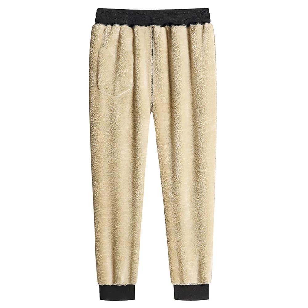 Pantalon jogging pêche hiver laine mouton épais chaud avec cordon pour homme confortable