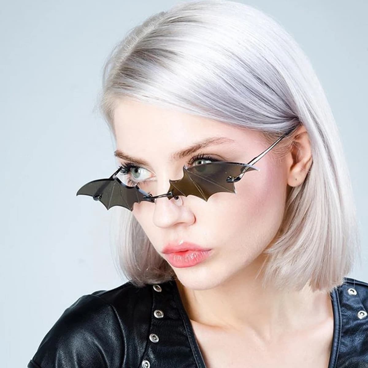 Lunettes de soleil personnalité chauve-souris colorées tendance streetwear unisex mode originale accessoire