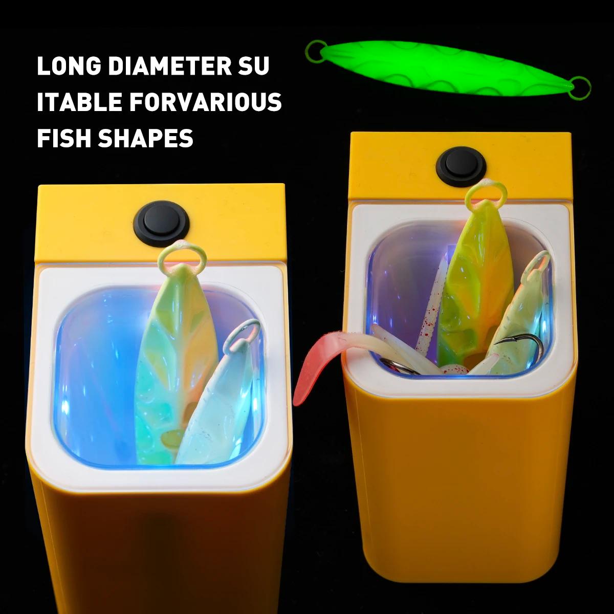 Leurres luminescents UV LED pêche mer - appâts souples lumineux rechargeables pour pêche au calmar nocturne