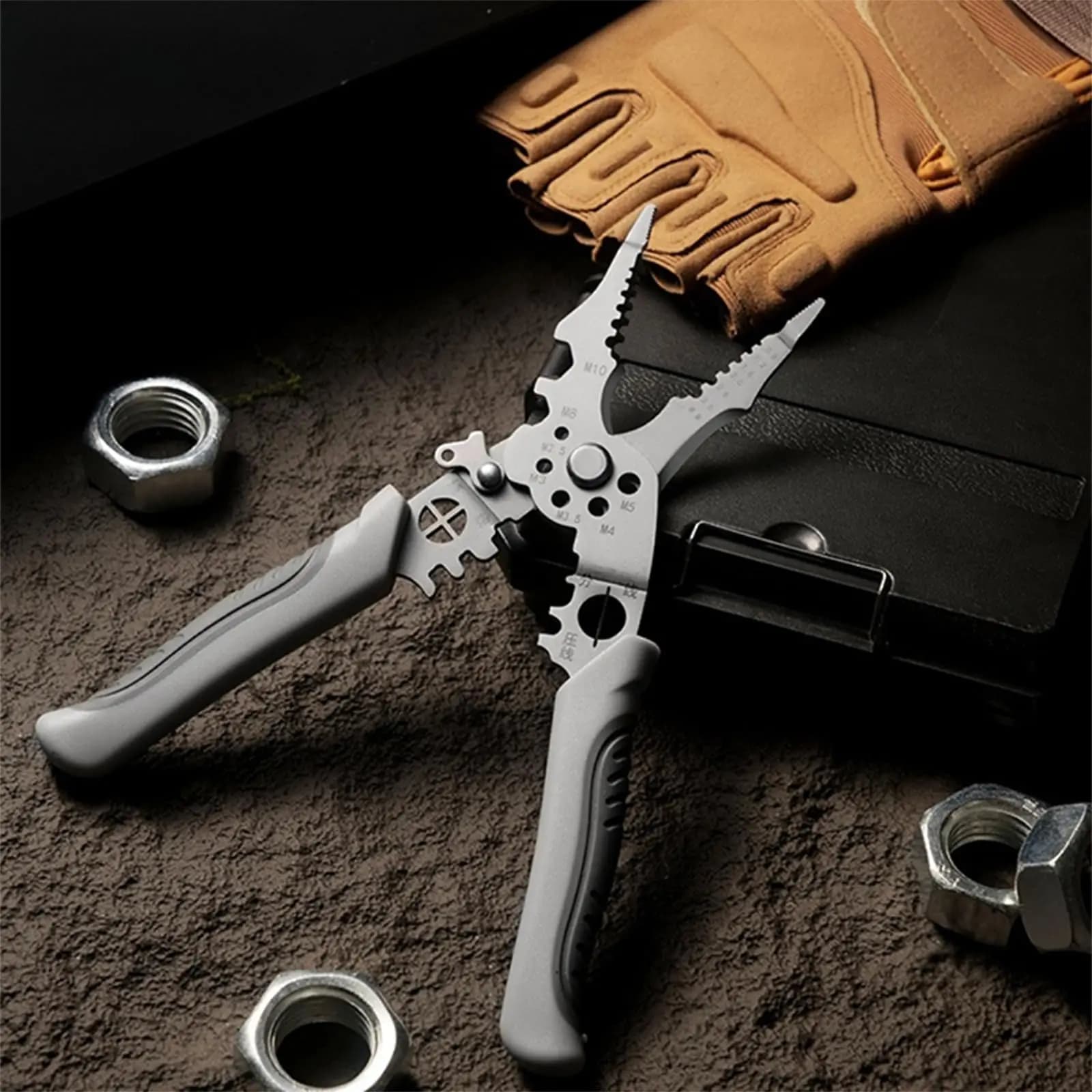 Pince électrique industrielle multifonction dénudeuse coupeuse câbles acier inox pêche